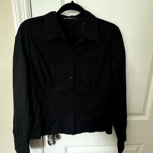 DKNY Women's Black Button-Down Shirt
